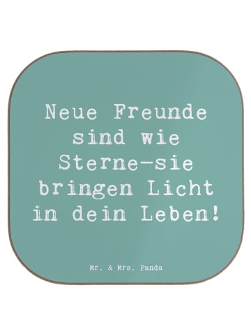 Mr. & Mrs. Panda Untersetzer für Gläser Spruch Neue Freunde find... in Meeresbrise