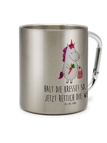 Mr. & Mrs. Panda Edelstahlbecher Einhorn Gemüse mit Spruch in Silber