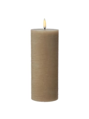 Uyuni Uyuni LED Kerze PIA Rustik-Optik Echtwachs Timer H: 20cm in beige