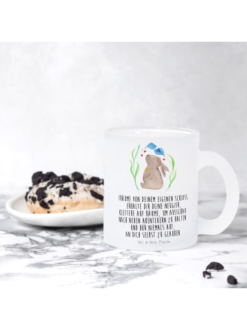 Mr. & Mrs. Panda Teetasse Hase Blume mit Spruch in Transparent