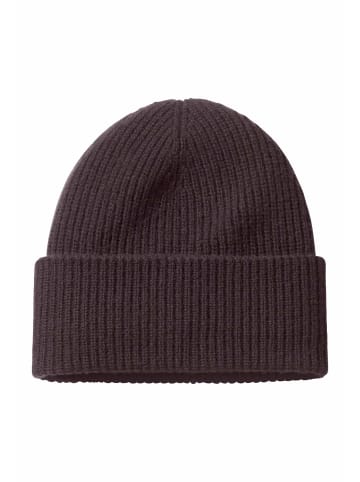 Hessnatur Hessnatur Strick Mütze aus Bio-Merinowolle mit Cashmere in schwarzbeere
