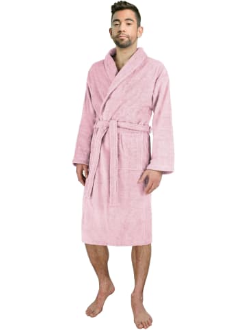 normani Herren Premium Bademantel Basic in Rosa