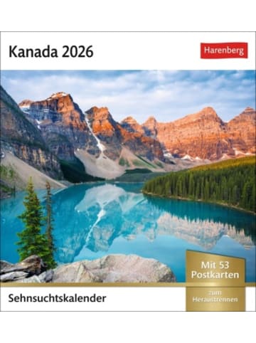 Harenberg Kalender - Kanada Sehnsuchtskalender 2026 - Wochenkalender mit 53 Postkarten