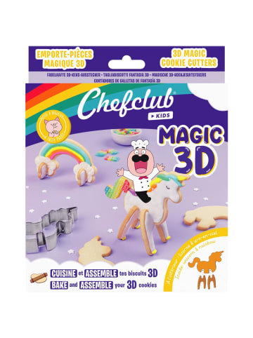 chefclub Keksausstecher-Set Einhorn & Regenbogen Magic 3D in Silber