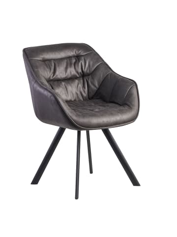 KADIMA DESIGN Esszimmerstuhl Wildlederoptik Gepolstert, Küchenstuhl mit in Grau