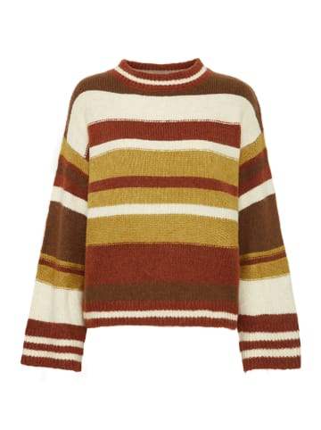 b. young BYOKSANA STRIPED JUMPER - KNIT Loose fit in Brandy Brown Mix