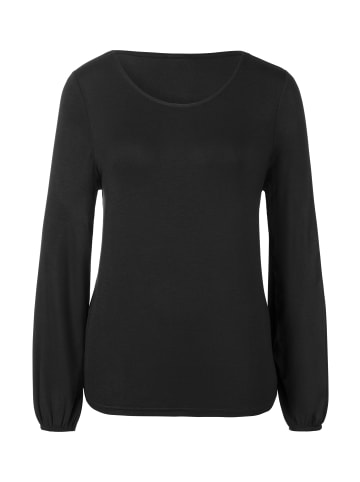 LASCANA Langarmshirt in schwarz