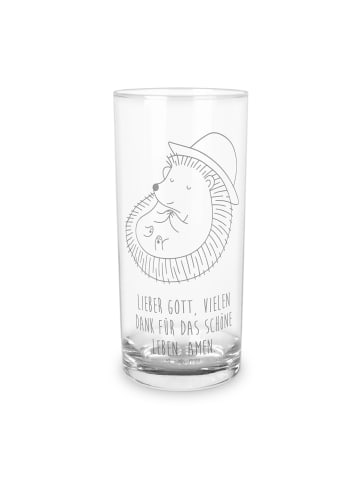 Mr. & Mrs. Panda Wasserglas Igel Beten mit Spruch in Transparent