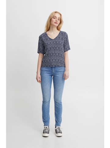 ICHI Kurzarm-Bluse IHMARRAKECH Regular fit in Total Eclipse Dot