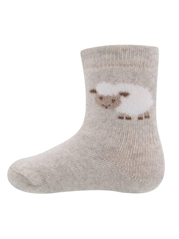 ewers 2er-Set Socken GOTS Schäfchen in grau/latte