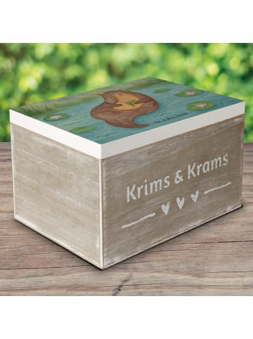 Mr. & Mrs. Panda Geschenkbox Otter Seerose Design ohne Spruch in Weiß
