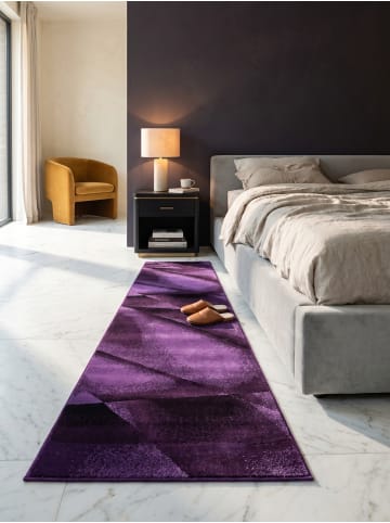 KADIMA DESIGN Teppich Kurzflor Waschbar Abstrakt ASPEN Strapazierfähig OEKO-TEX in Violett
