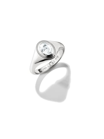 Thomas Sabo Ring Mit Weißem Zirkoniastein Oval Bold Elegance in silber, weiß