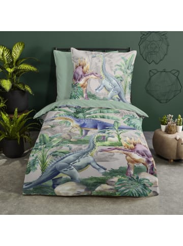 Good Morning Renforcé Kinder-Wendebettwäsche in grün