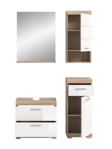 ebuy24 Badmöbelset Lambada Weiß 112 x 34 cm