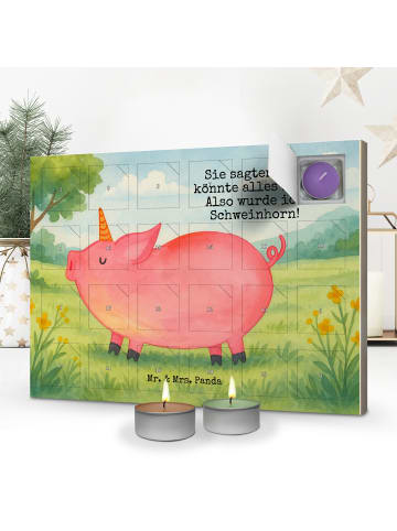 Mr. & Mrs. Panda adventskalender mit kerzen Einhorn Schwein Desi... in Weiß
