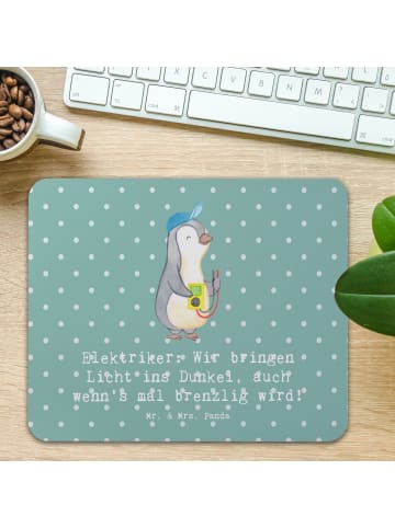 Mr. & Mrs. Panda Mousepad Elektriker Lichtbringer mit Spruch in Meeresbrise