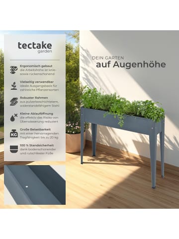 tectake Pflanzbeet, 98,5 x 26 x 82,5 cm, aus pulverbeschichtetem Stahl