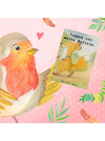 Mr. & Mrs. Panda Grußkarte Fuchs Joggen Design mit Spruch in Weiß