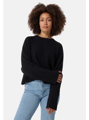 CASH-MERE.CH Wolle Rundhals Pullover in Schwarz