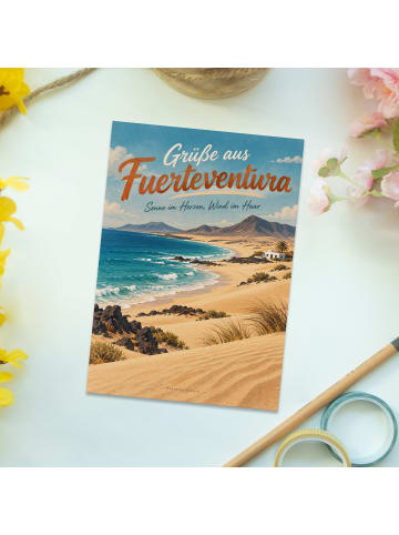Postkarte Landschaft sommerlich Design mit Spruch in Weiß