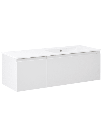 Beliani Badezimmerschrank mit Waschbecken COROICO in Grau/Weiß