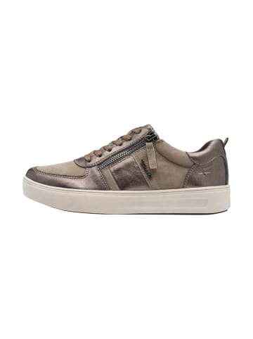 Tamaris Niedrige Sneakers aus Leder Pewter comb