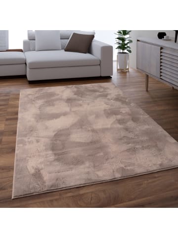 KADIMA DESIGN Teppich Kurzflor waschbar Einfarbig Wohnzimmer in Taupe