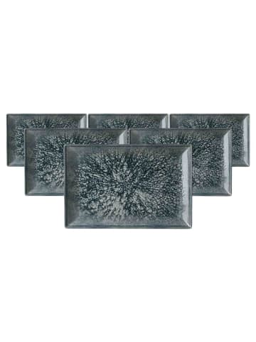 Ritzenhoff & Breker 6er Set Servierplatten Grana in Blau-Grau 30 x 20 cm in blau-grau