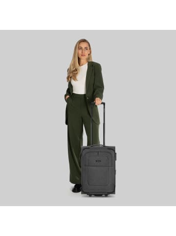 Redolz Essentials 12 2 Rollen Kabinentrolley S 55 cm mit Dehnfalte in black