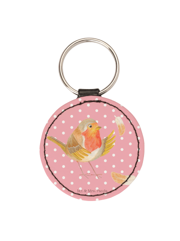 Mr. & Mrs. Panda Anhänger Rotkehlchen Federn ohne Spruch in Rot Pastell