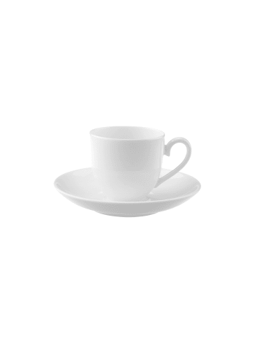 Villeroy & Boch Mokka-/ Espressotasse mit Untertasse Royal in Weiß 100 ml in weiß