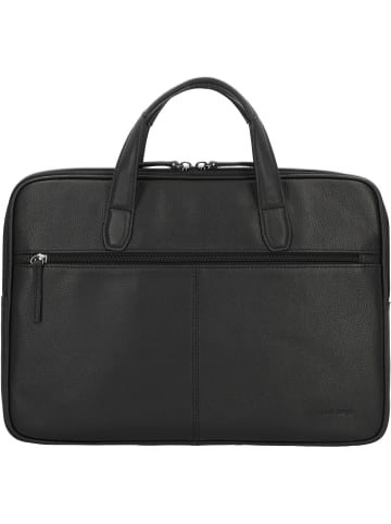 D&N Business Line Aktentasche Leder 40 cm Laptopfach in schwarz