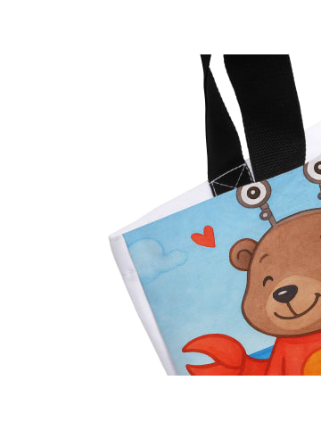 Mr. & Mrs. Panda Strandtasche Krebs Astrologie Design mit Spruch in Weiß
