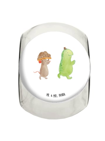 Mr. & Mrs. Panda glas für tee Schildkröte Maus ohne Spruch in Weiß
