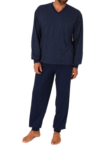 NORMANN Langarm Schlafanzug Pyjama Bündchen print - 81259 in orange