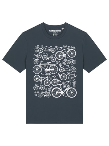wat? Apparel T-Shirt Fahrräder in India Ink Grey