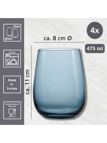 Ritzenhoff & Breker 4er Set Trinkgläser Palermo 475 ml in bunt