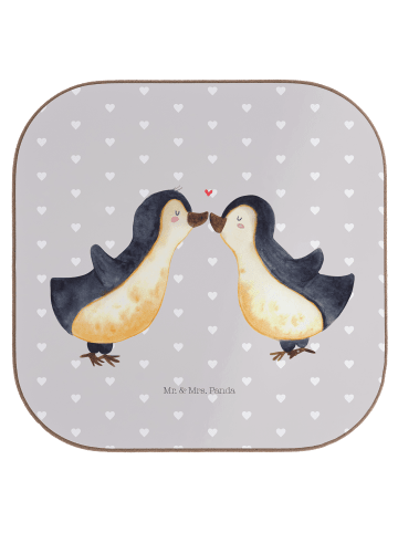 Mr. & Mrs. Panda Untersetzer Pinguin Liebe ohne Spruch in Grau Pastell