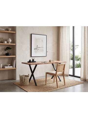 FineBuy Schreibtisch in Braun / Akazie / 120x60x76