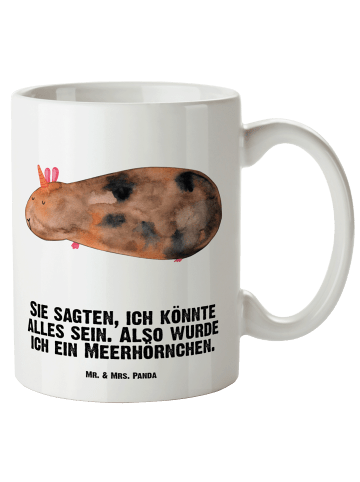 Mr. & Mrs. Panda Becher Einhorn Meerschweinchen mit Spruch in Weiß