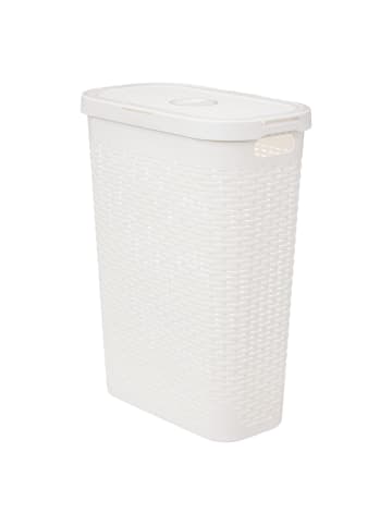 5five Simply Smart Wäschekorb aus Kunststoff, 40 l in Weiß, (B) 26,5 x (H) 60,5 x (L) 46,4 cm