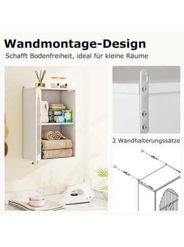 COSTWAY Hängeschrank Bad in Weiß