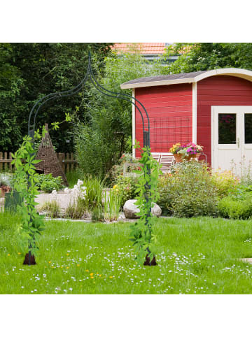 relaxdays Rosenbogen in Dunkelgrün - (B)144 x (H)270 x (T)60 cm