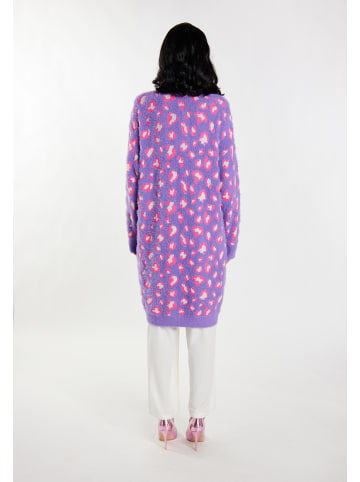 faina Damen Cardigan in Lila Mehrfarbig