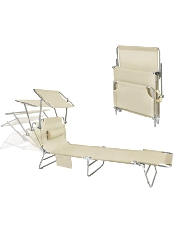 SoBuy Sonnenliege in Beige - (B)189 x (H)28 x (T)62cm