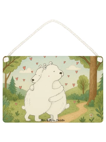 Mr. & Mrs. Panda Schild Eisbär Umarmen Design ohne Spruch in Weiß