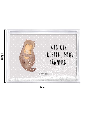 Mr. & Mrs. Panda Schneerahmen Otter Muschel mit Spruch in Grau Pastell