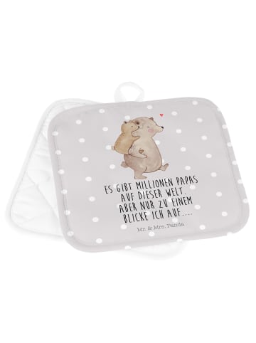 Mr. & Mrs. Panda Topflappen Papa Bär mit Spruch in Grau Pastell