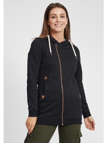 Oxmo Kapuzensweatjacke OXVicky Sweat Zip-Hoodie Long in Schwarz